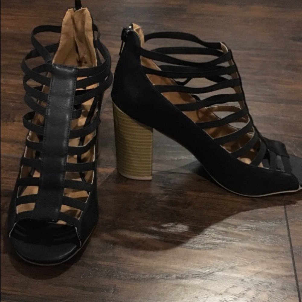 Strappy Black Heels